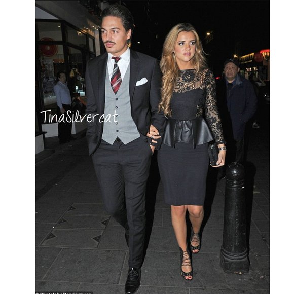 BLOGGER'S FAVE! Zara Celebrity Faux Leather Peplum Lace Dress Black NWT - Picture 2 of 16